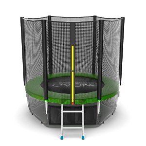EVO JUMP External 6ft (Green) + Lower net. Батут с внешней сеткой и лестницей, диаметр 183 см (зеленый) + нижняя сеть